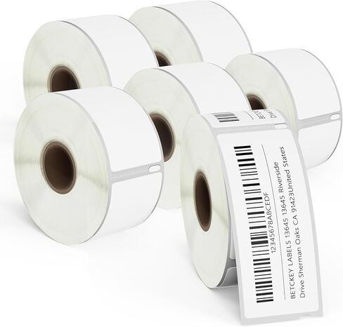 BETCKEY - Removable Film Label Replacement for DYMO 30321 (1-4/10" x 3-1/2"), Durable Waterproof Large Address Label, Compatible with DYMO 450, 4XL & Zebra Printers [6 Roll, 1560 Labels] in Saudi Arabia