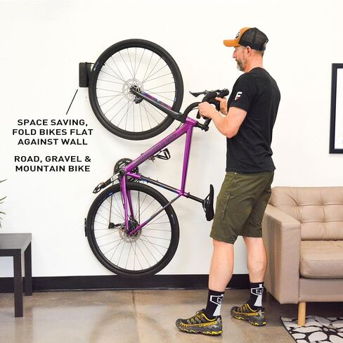 مفصل فيلو الرياضي 2.0، حامل جداري للدراجة، شماعة عمودية للدراجة، تخزين موفر للمساحة، خطاف دراجة قابل للطي، رف دراجة المرآب in Kuwait
