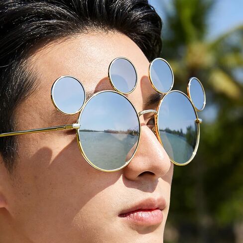 Mouse Ear Sunglasses Adults with Case for DCL Cruise Theme Park Sunglasses Lightweight Mouse Ear UV Protection Glasses Pink Lenses in Saudi Arabia