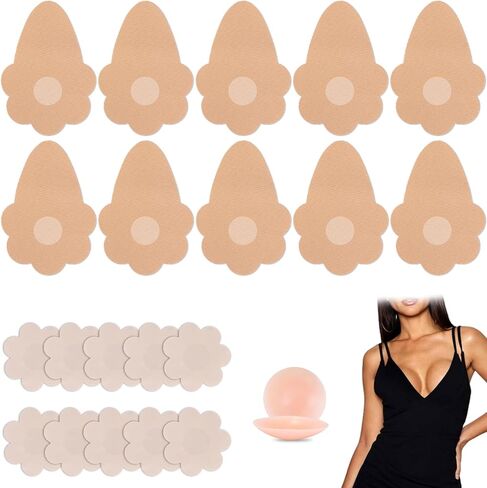 Boob Tape & BoobTape for Breast Lift – 5 Pairs Breast Tape, 5 Pairs Nipple Covers & 2 Silicone Nipple Covers in Kuwait
