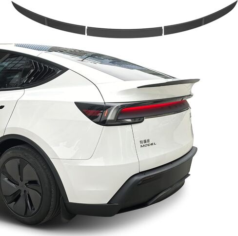 سبويلر لسيارة Tesla Model Y Juniper 2025-2026، جناح سبويلر خلفي مقسم، شفة صندوق السيارة الخلفي OEM، ملحقات موديل 2026 Y (مادة ABS-نمط ألياف الكربون غير اللامعة) in Kuwait