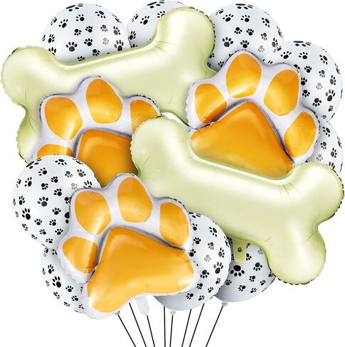 46 Pieces Dog Themed Balloons Decoration Set with Dog Paw Print and Bone Shaped Foil Balloons Props for Pets Birthday Party Supplie in Saudi Arabia