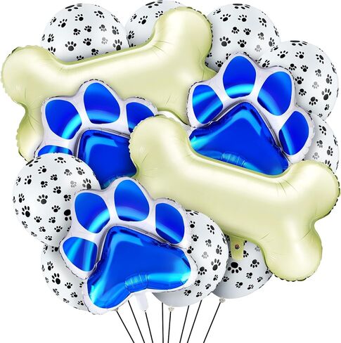 46 Pieces Dog Themed Balloons Decoration Set with Dog Paw Print and Bone Shaped Foil Balloons Props for Pets Birthday Party Supplie in Saudi Arabia
