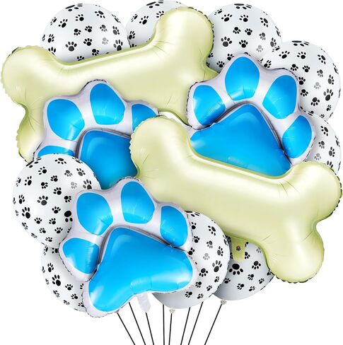 46 Pieces Dog Themed Balloons Decoration Set with Dog Paw Print and Bone Shaped Foil Balloons Props for Pets Birthday Party Supplie in Saudi Arabia