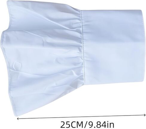 أصفاد معصم صناعية للنساء، أساور أكمام قابلة للفصل، أساور أكمام من الشيفون الأبيض، إكسسوارات مزينة بالملابس لمعطف البلوزة in Kuwait