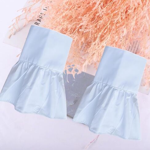 أصفاد معصم صناعية للنساء، أساور أكمام قابلة للفصل، أساور أكمام من الشيفون الأبيض، إكسسوارات مزينة بالملابس لمعطف البلوزة in Kuwait