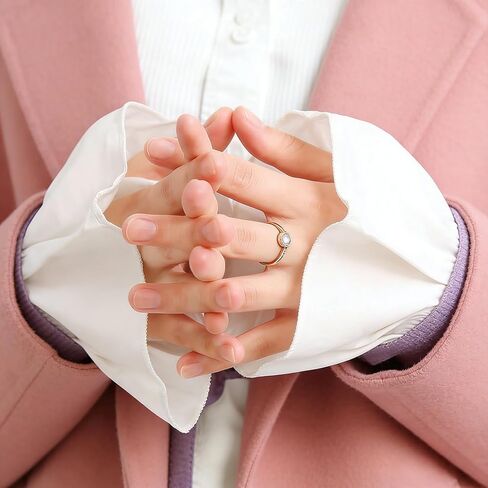 أصفاد معصم صناعية للنساء، أساور أكمام قابلة للفصل، أساور أكمام من الشيفون الأبيض، إكسسوارات مزينة بالملابس لمعطف البلوزة in Kuwait