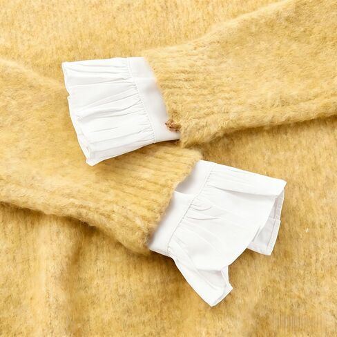 أصفاد معصم صناعية للنساء، أساور أكمام قابلة للفصل، أساور أكمام من الشيفون الأبيض، إكسسوارات مزينة بالملابس لمعطف البلوزة in Kuwait