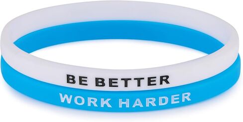 LIU JUN Work Harder Be Better Inspirational Bracelet For Women Men, Stretch Silicone Self Worth Motivational Wristbands Bracelets Stackable Personalized Healing Gifts Jewelry in Saudi Arabia