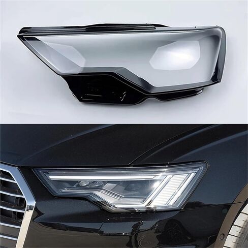 Headlamp Cover Lens Transparent Lamp Shade Glass Headlight Shell Replace Original Lampshade For Audi A6 A6L C8 2019 2020 2021(Left) in Saudi Arabia