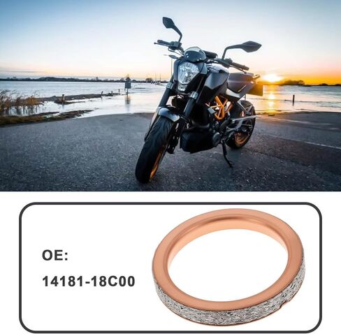 4Pcs Motorcycle Copper & Fibre Exhaust Gaskets 32x42x5mm 14181-18C00 Compatible with Suzuki GSXR750 GSXR1100 in Saudi Arabia
