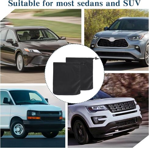 4Pcs Waterproof Side Mirror Covers, Car Side Mirror Rain Guard Protection Cover for Snow Ice Bird Droppings, Fit for Cars, SUVs, Winter Rearview Guard, Auto Exterior Accessories with Drawstrings in Saudi Arabia