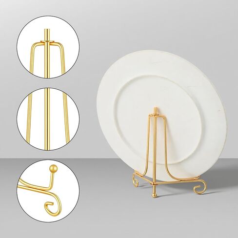 15 Pack 4 Inch Decorative Plate Holders for Displaying, Gold Iron Plate Easels for Display Stands for Photos, Pictures, Artwork, Frames, and Tabletop Decor in Saudi Arabia