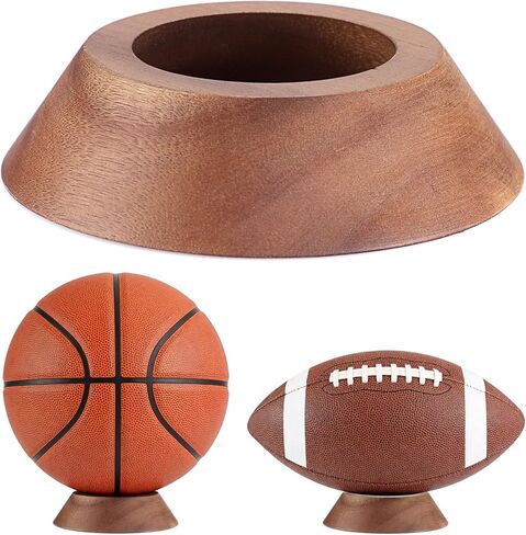 JUXYES Wooden Sphere Holder Display Stand, 3 Pack Small Wood Crystal Ball Stand, Simple Round Display Easel Stands for Crystal Balls, Baseball, Tennis Ball, Stones, Gemstones, Collections in Saudi Arabia