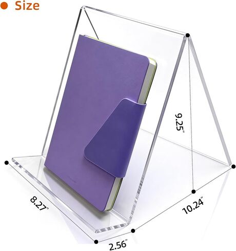 حامل كتب من الأكريليك الشفاف - حامل عرض مقاس 8.5 × 11 بوصة لكتب الطبخ والكمبيوتر اللوحي والمجلات والصور واللوحة - حامل شفاف للمنزل والمطبخ والمكتب in Kuwait