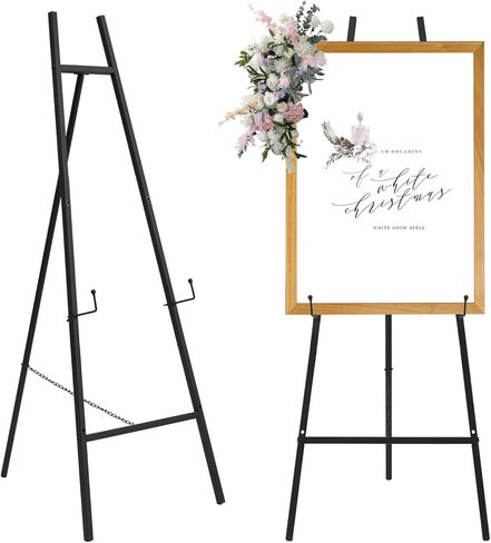 Adjustable Heavy Duty Easel Stand for Mirror,Iron Floor Easel Stand for Wedding Sign,47'' Metal Easel Display Stand(Black) in Saudi Arabia