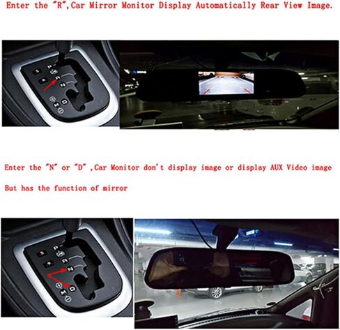 4.3in IP68 Backup Camera and Monitor Kit, AV1 and AV2 LCD Backup Mirror Monitor and Car Rear View Camera Kit with Resolution: 480 H ×272 V, Night Vision Reversing Camera in Saudi Arabia