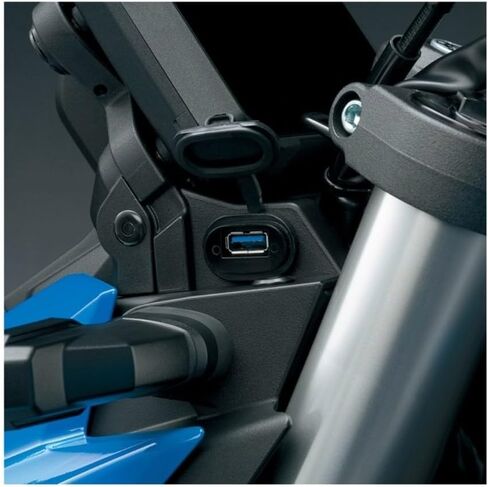 SUZUKI Official USB Socket for Motorcycle, Compatible with GSX-8S, USB Type-A, 5V/2A, Black, Plastic, Shock Resistant, Handlebar Mount, Charger for Smartphones in Saudi Arabia