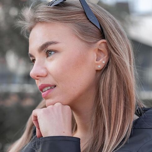 4Pcs 16G 316L Stainless Steel Internally Threaded CZ Stud Earrings for Women Cartilage Helix Stud Earring Tragus Stud Cubic Zirconia Ear Stud Piercing Jewelry in Kuwait