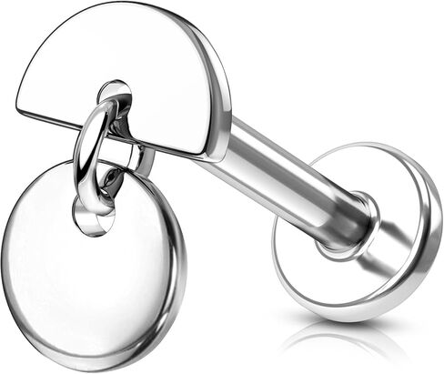 COCHARM Large Geometric 16g Earring Stud Threadless Helix/Tragus/Conch/Cartilage Piercing Jewelry 6mm/8mm Push Pin Cartilage Earring Stud with Flat Back, Surgical Steel Lobe Jewelry in Gold & Silver in Saudi Arabia