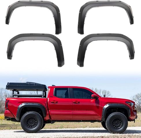 Fender Flares, Compatible with 2024-2026 Toyota Tacoma, Black Plastic, PP - Polypropylene Pocket Style Fender Flares Protector, Mud Guards, 4PCS in Saudi Arabia