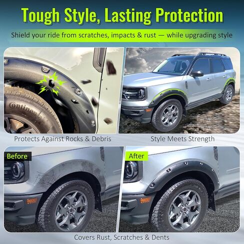 Fender Flares, Compatible with 2024-2026 Toyota Tacoma, Black Plastic, PP - Polypropylene Pocket Style Fender Flares Protector, Mud Guards, 4PCS in Saudi Arabia