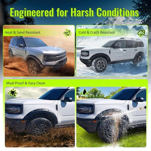 Fender Flares, Compatible with 2024-2026 Toyota Tacoma, Black Plastic, PP - Polypropylene Pocket Style Fender Flares Protector, Mud Guards, 4PCS in Saudi Arabia