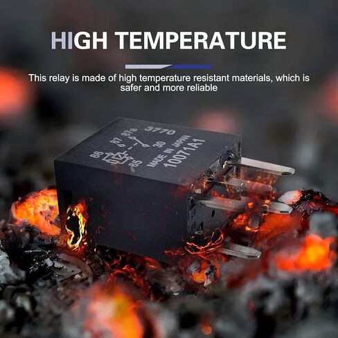 2 PCS Fuel Pump Relay, 12V 5-Pin 30A Direct Plug Power Relay, OE #G8V-RH-1C7T-R-DC12V, 301-1C-C-R1, Universal for Most Cars (Black) in Kuwait