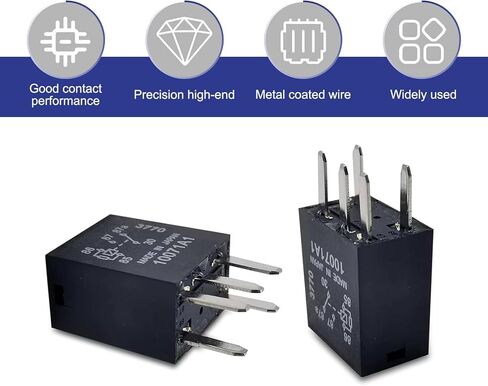 2 PCS Fuel Pump Relay, 12V 5-Pin 30A Direct Plug Power Relay, OE #G8V-RH-1C7T-R-DC12V, 301-1C-C-R1, Universal for Most Cars (Black) in Kuwait