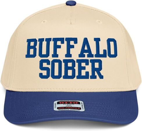 NX1 Buffalo Sober Embroidered 2 Tone Hat Mid Crown Curved Bill Snapback Cap for Men and Women in Saudi Arabia