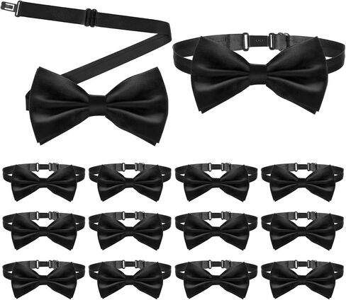40 Pcs Bow Ties for Men Bulk, Black Pre Tied Satin Bowtie Formal Adjustable Clip On Bow for Men Party, Wedding, Costume in Saudi Arabia