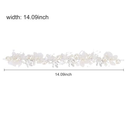 Semato 2 Pcs Flower Girl Headpiece for First Communion Headpiece Princess with Rhinestone and Pearl Headband Floral Wedding Prom for Girls and Women in Saudi Arabia
