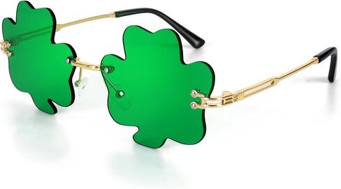 St. Patrick’s Day Shamrock Sunglass, Green Clover Sunglass, Shamrock Glass for St. Patrick Party Accessories Decor in Saudi Arabia