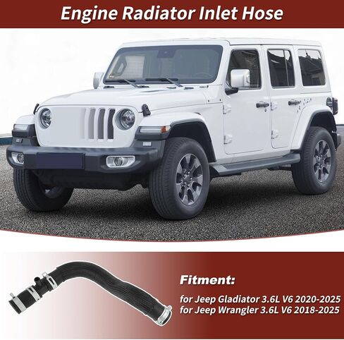 Engine Radiator Inlet Hose for Jeep Gladiator 3.6L V6 2020-2025 HVAC Heater Pipe No.68280782AC Radiator Connector Hose for Jeep Wrangler 3.6L V6 2018-2025 in Kuwait