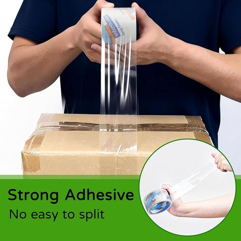 wanguagua 330 ياردة إجماليًا، 1.88 بوصة × 55 ياردة 6 عبوات، شريط تعبئة شديد الوضوح وشديد التحمل، ختم لاصق قوي in Kuwait