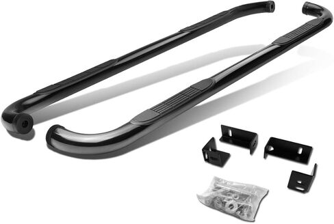 DNA MOTORING STEPB-3-009-BK STEPB3009BK Stainless Steel 3" Side Step Nerf Bar Running Board,Black in Saudi Arabia