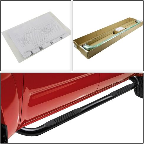 DNA MOTORING STEPB-3-009-BK STEPB3009BK Stainless Steel 3" Side Step Nerf Bar Running Board,Black in Saudi Arabia