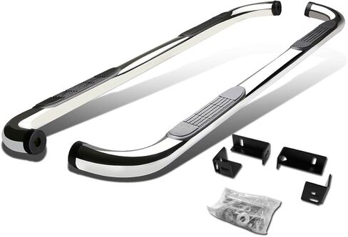 DNA MOTORING STEPB-3-009-BK STEPB3009BK Stainless Steel 3" Side Step Nerf Bar Running Board,Black in Saudi Arabia