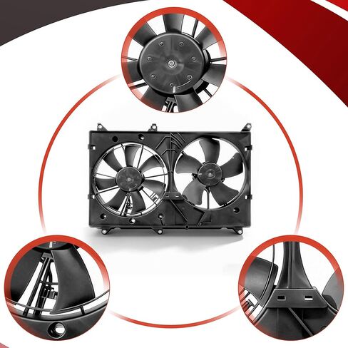 مجموعة مروحة تبريد المبرد من PartsFlow لـ 2004 2005 2006 2007 Toyota Highlander 2.4L 4 Cyl 1636123030 in Kuwait