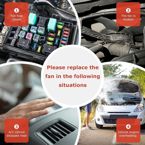 مجموعة مروحة تبريد المبرد من PartsFlow لـ 2004 2005 2006 2007 Toyota Highlander 2.4L 4 Cyl 1636123030 in Kuwait