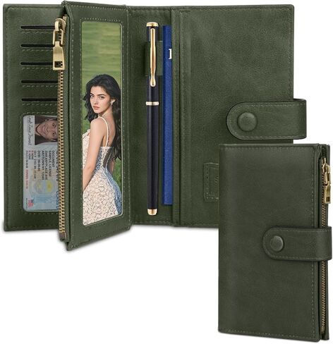 BKNOOU Passport Holder for Women and Man, Compact Travel Passport Wallet Rfid Blocking Passport Holder PU Leather Travel Wallet Trifold Clutch Wallet, Passport Cover Holds Cards, Tickets, Cash and Pen in Saudi Arabia