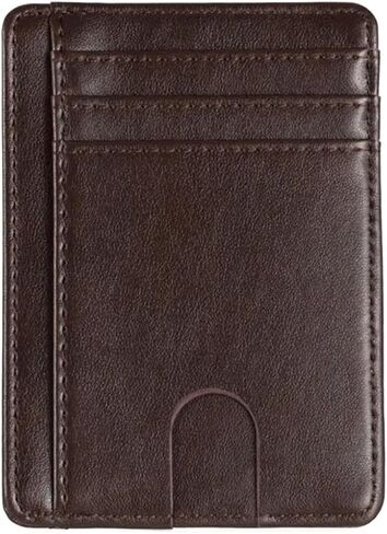wallet New Men's Leather Wallet Slim Credit Card Holder Business Male Portable Mini Travel Purse Fit For MAN Portable(Coffee) in Saudi Arabia