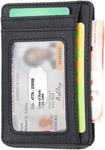 wallet New Men's Leather Wallet Slim Credit Card Holder Business Male Portable Mini Travel Purse Fit For MAN Portable(Coffee) in Saudi Arabia
