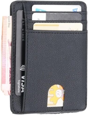 wallet New Men's Leather Wallet Slim Credit Card Holder Business Male Portable Mini Travel Purse Fit For MAN Portable(Coffee) in Saudi Arabia