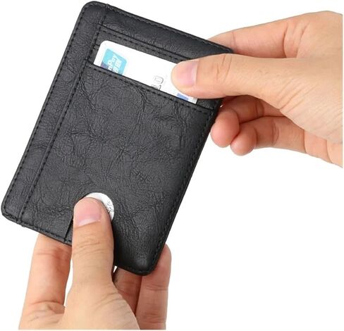 wallet New Men's Leather Wallet Slim Credit Card Holder Business Male Portable Mini Travel Purse Fit For MAN Portable(Coffee) in Saudi Arabia