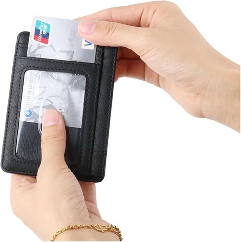 wallet New Men's Leather Wallet Slim Credit Card Holder Business Male Portable Mini Travel Purse Fit For MAN Portable(Coffee) in Saudi Arabia