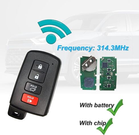 Smart Key fob Replacement Remote fits for Toyota Highlander 2014-2019 Car Keyless Entry Remote HYQ14FBA 89904-0E121 89904-0E120 314.3MHz in Saudi Arabia