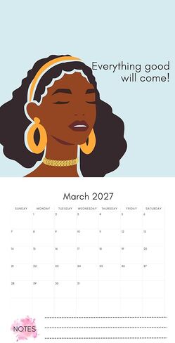 تقويمات حائط 2026 من Black Girl - تقاويم شهرية مع اقتباسات ملهمة - تقويم معلق كبير - 16 شهرًا (يناير 2026 - مارس 2027) in Saudi Arabia
