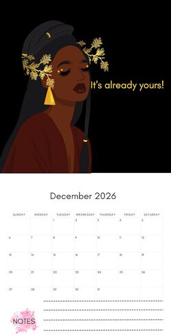 تقويمات حائط 2026 من Black Girl - تقاويم شهرية مع اقتباسات ملهمة - تقويم معلق كبير - 16 شهرًا (يناير 2026 - مارس 2027) in Saudi Arabia