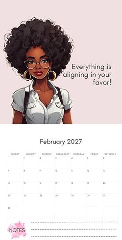 تقويمات حائط 2026 من Black Girl - تقاويم شهرية مع اقتباسات ملهمة - تقويم معلق كبير - 16 شهرًا (يناير 2026 - مارس 2027) in Saudi Arabia